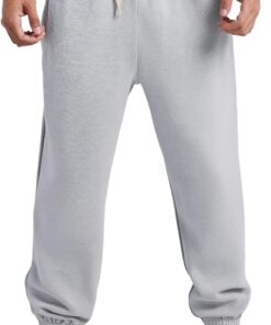 YiZYiF Men's Solid Color Sweatpants with Pockets Cotton Joggers Sports Pants Basketball Jogging Trousers