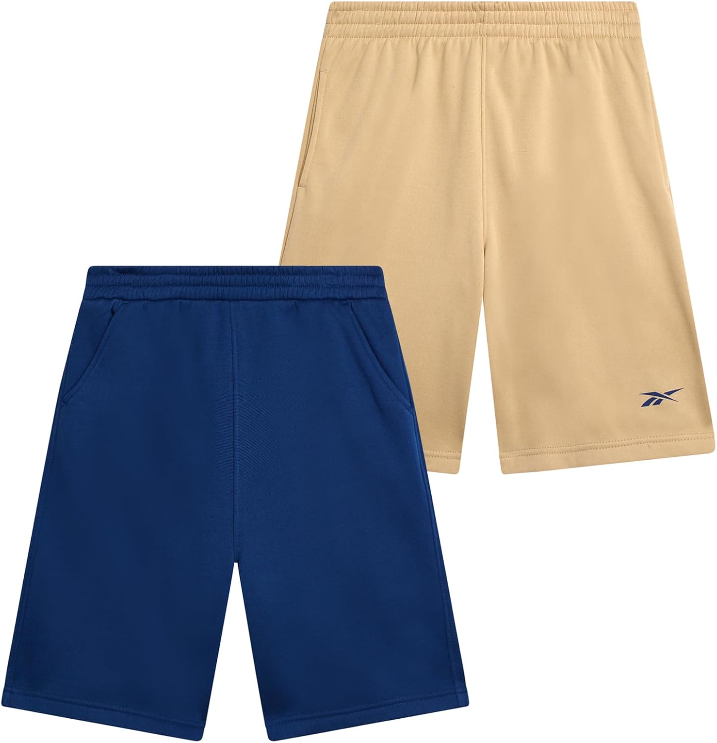 Reebok Boys Athletic Shorts - 2 Pack Performance Quick Dry Pull On French Terry Boys Shorts with Pockets for Basketball Gym
