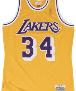 Shaquille O'Neal Los Angeles Lakers Mitchell & Ness NBA Throwback Gold Jersey