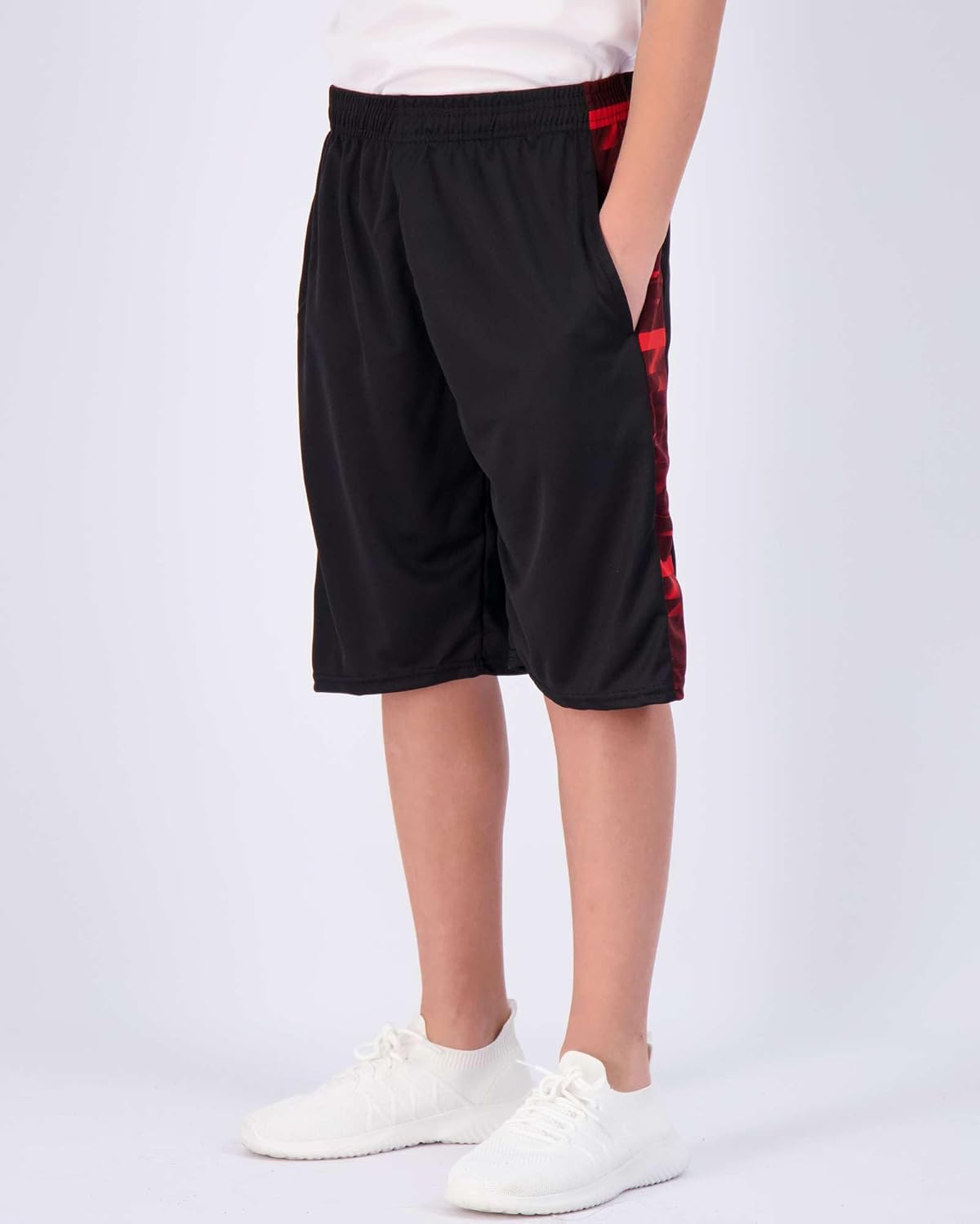 Real Essentials 5 Pack: Boys' Mesh Basketball Athletic Shorts with Pockets – Teen Kids Youth Quick Dry Soccer Running Gym - Image 3