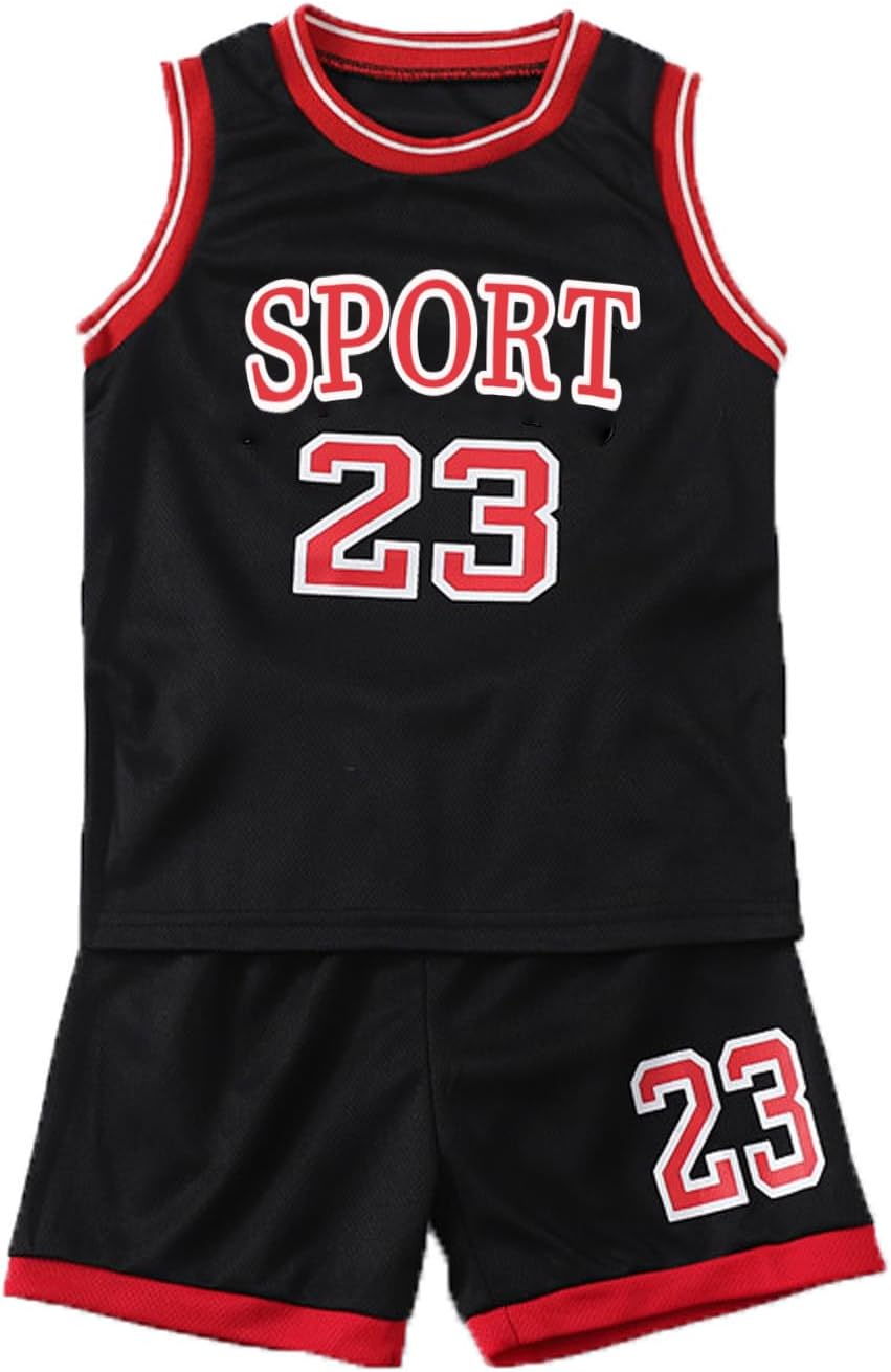Toddler Baby Boys Basketball Jersey Outfit Toddler Kids Sports Shorts Set Summer Clothes Tank Top Track Shorts
