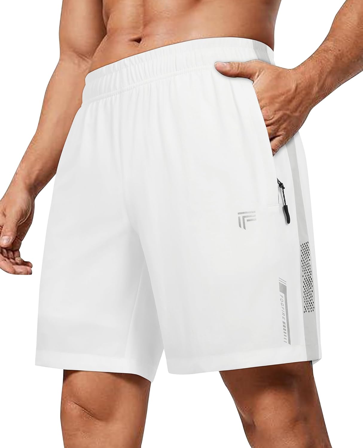 Men's Athletic Running Shorts with Zipper Pockets Quick Dry Drawstring 7" Gym Shorts for Basketball Workout Jogging - Image 15