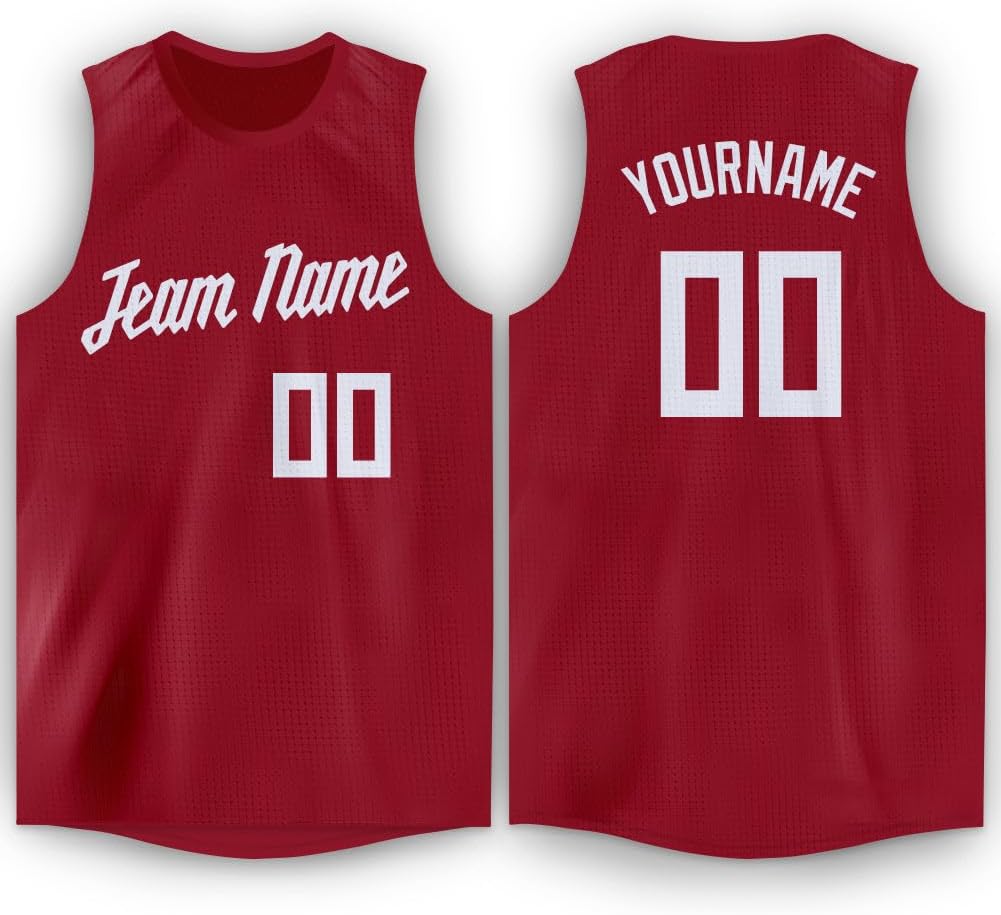 Custom Name Team Name Number Red Green-White Authentic Throwback Basketball Jersey, Personalized Uniform Basketball Shirt - Image 10