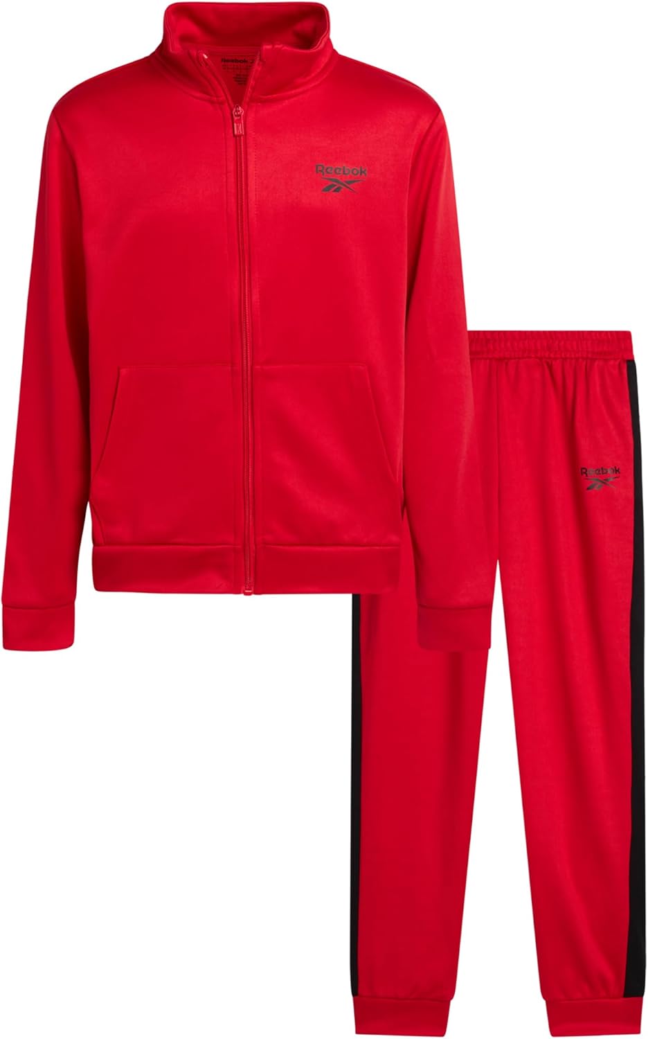 Reebok Boys Tracksuit Set - 2 Piece Athletic Tricot Fleece Lined Zip Up Jacket and Boys Sweatpants for Toddlers & Big Boys - Image 9