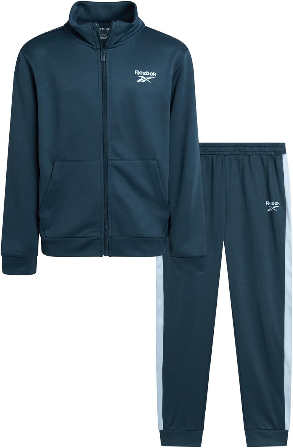 Reebok Boys Tracksuit Set - 2 Piece Athletic Tricot Fleece Lined Zip Up Jacket and Boys Sweatpants for Toddlers & Big Boys - Image 10