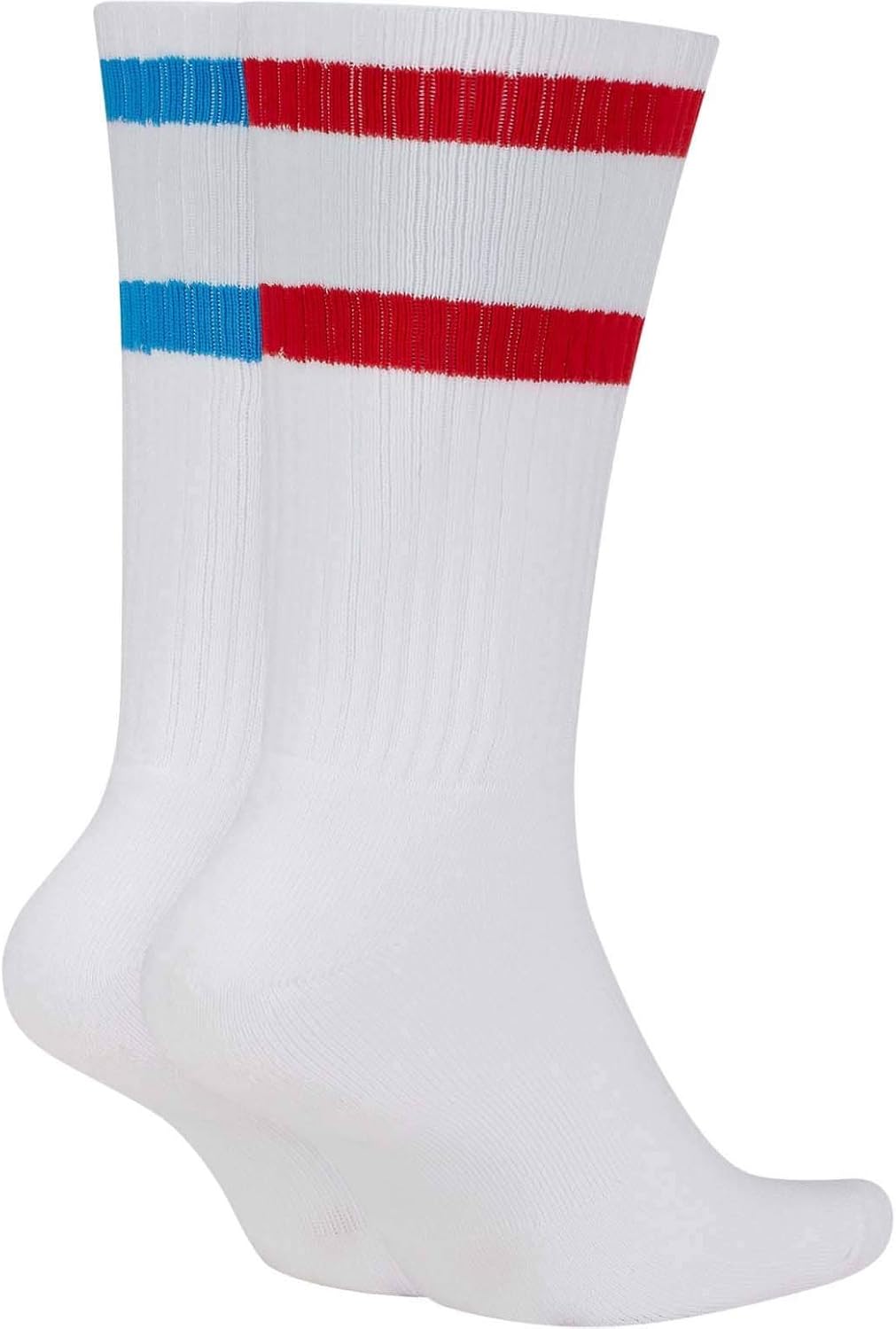 Nike Heritage Crew Socks (White/Red/Blue, Large) - Image 2
