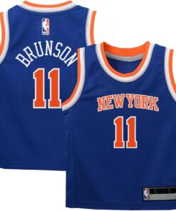 Jalen Brunson New York Knicks NBA Kids 4-7 Blue Icon Edition Player Jersey