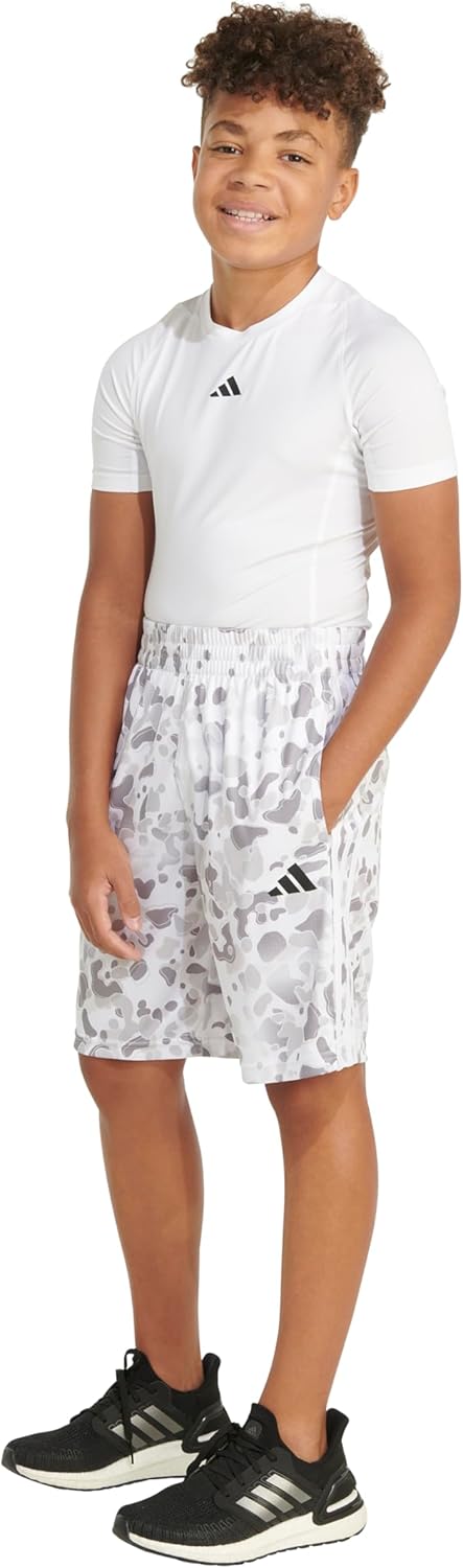 adidas Boys Aeroready® Elastic Waistband Camo Shorts - Image 6