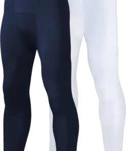 Youth Boys Compression Pants for Basketball Leggings Sports Tights Kids Athletic Soccer Base Layer 2 Pack