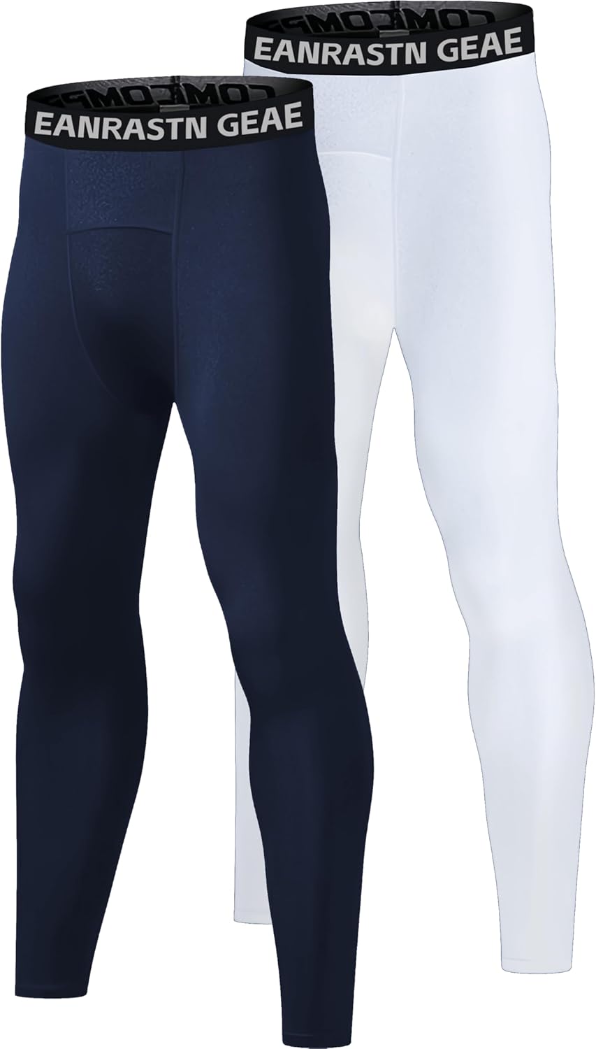 Youth Boys Compression Pants for Basketball Leggings Sports Tights Kids Athletic Soccer Base Layer 2 Pack
