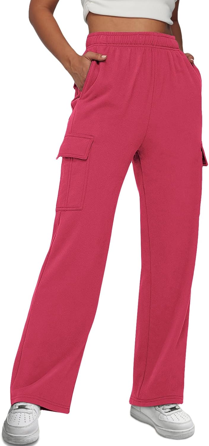 AUTOMET Womens Cargo Sweatpants Baggy Fleece High Waisted Joggers Sweat Pants Athletic Pants - Image 15