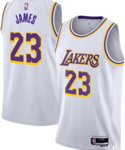 Outerstuff Lebron James Los Angeles Lakers NBA Kids Youth 8-20 Association Edition White Swingman Jersey
