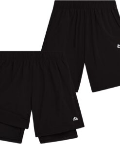 RBX Boys Shorts - 2 Pack Basketball Shorts with Compression Liner and Pockets - Gym and Running Boys Athletic Shorts (8-16)