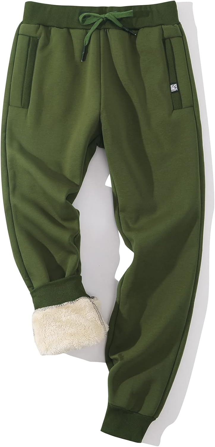 Gihuo Men's Sherpa Lined Athletic Sweatpants Winter Warm Track Pants - Image 9