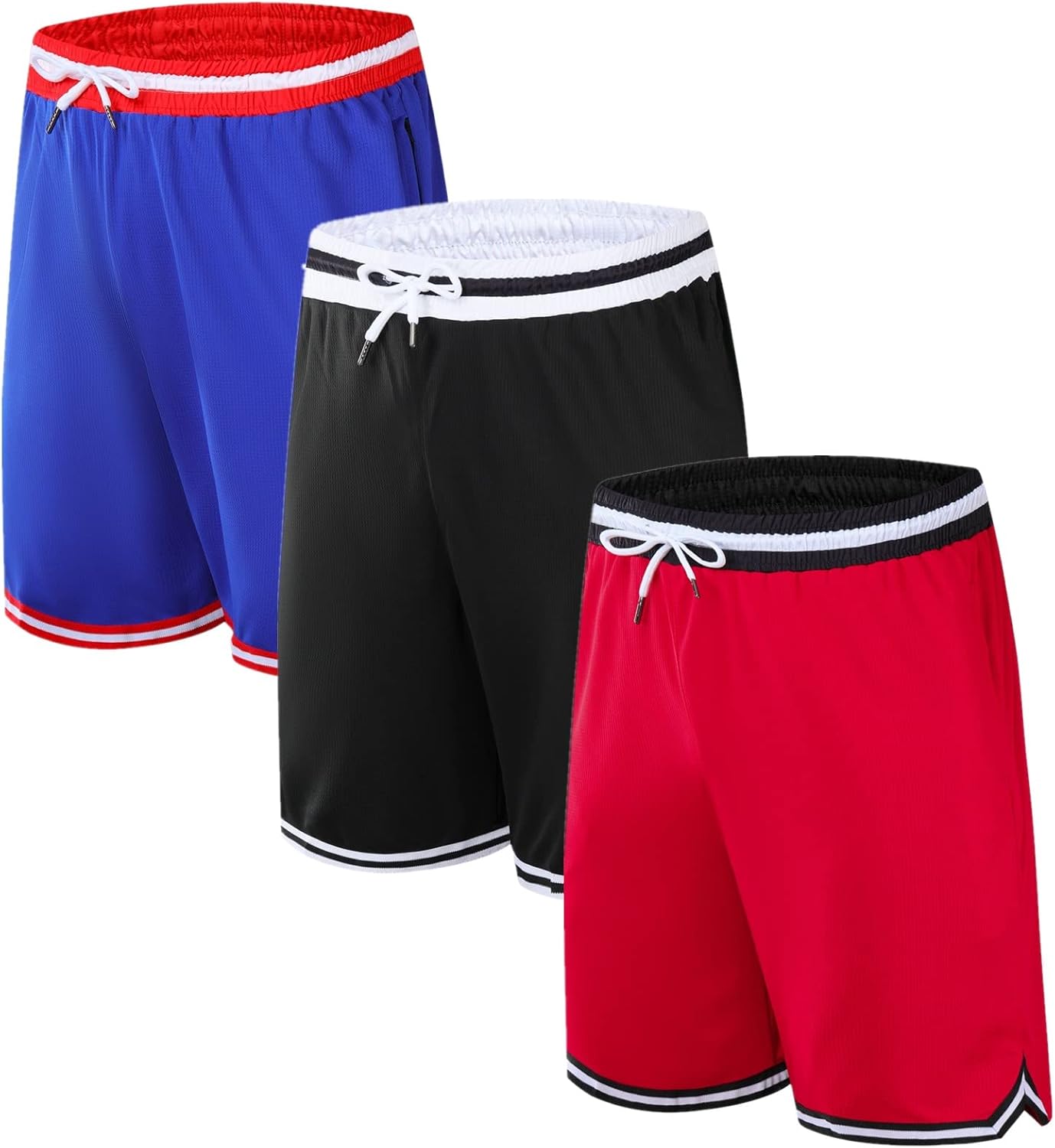 OPALOS 3 Pack Basketball Shorts for Men with Zipper Pockets,Active Athletic Shorts - Image 11