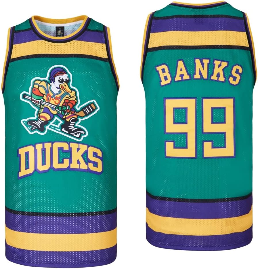 Men Mighty Ducks Jersey #33 Goldberg #66 Bombay #96 Conway #99 Banks Jersey,Basketball Jersey for Men S-XXXL - Image 8