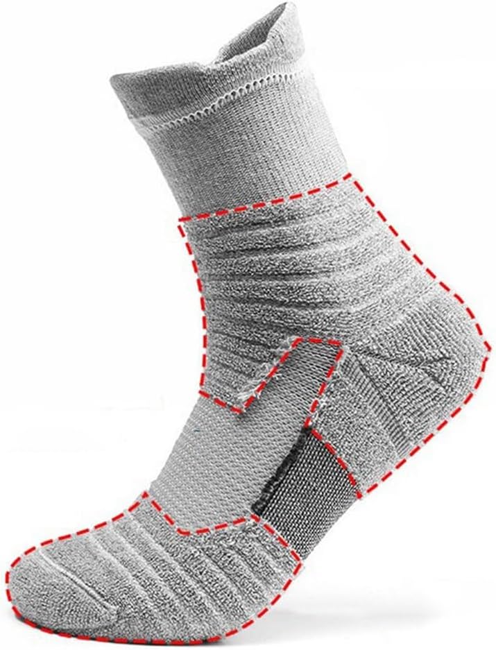 Basketball Socks, Men's Thick Towel Bottom, Medium Length, Sweat Absorbing Running, Outdoor Sports Socks - Image 5