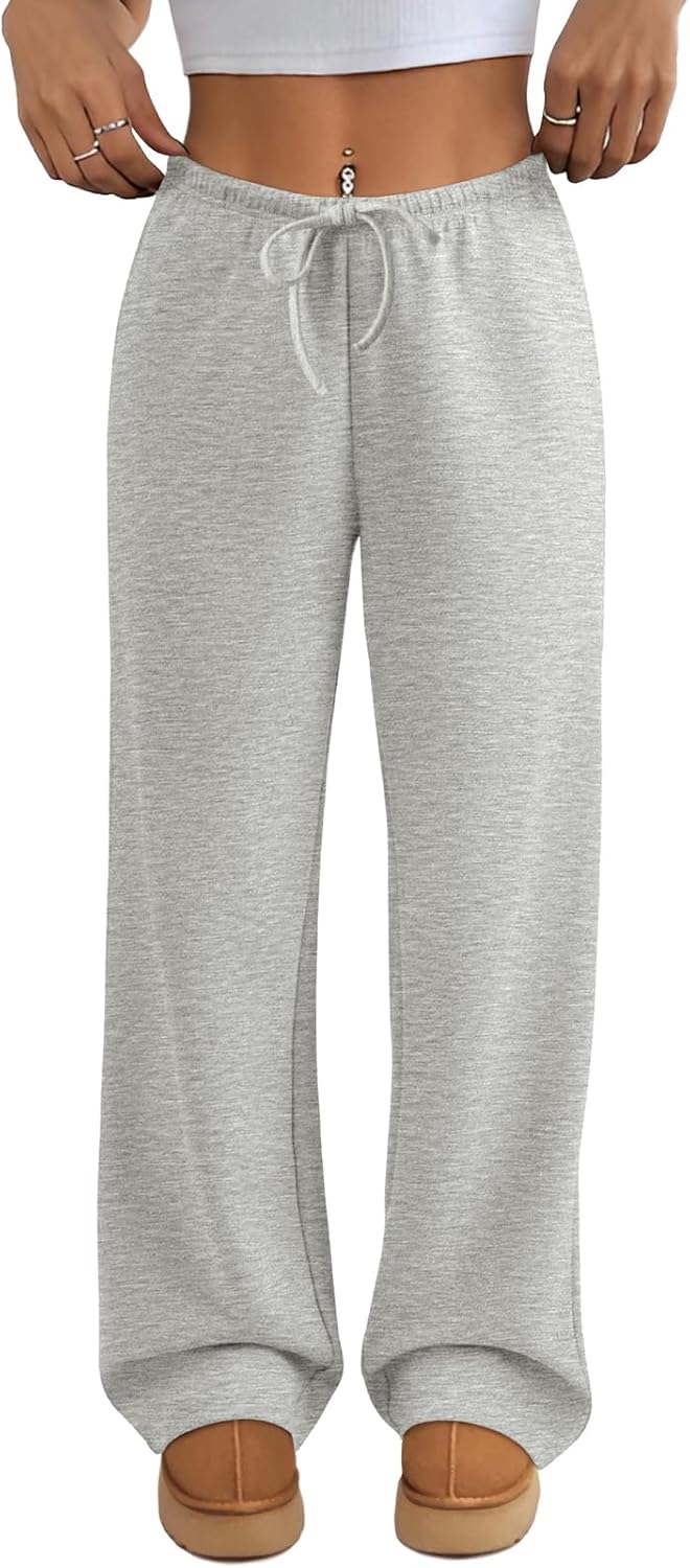 ATHMILE Womens Wide Leg Sweatpants Air Fabric Straight Lowrise Drawstring Elastic Low Waist Fall Clothing Pockets 2025 - Image 11