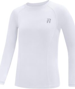 Runhit Boys Compression Shirt Kids Long Sleeve Athletic Undershirt Youth Quick Dry Base Layer for Football Baseball