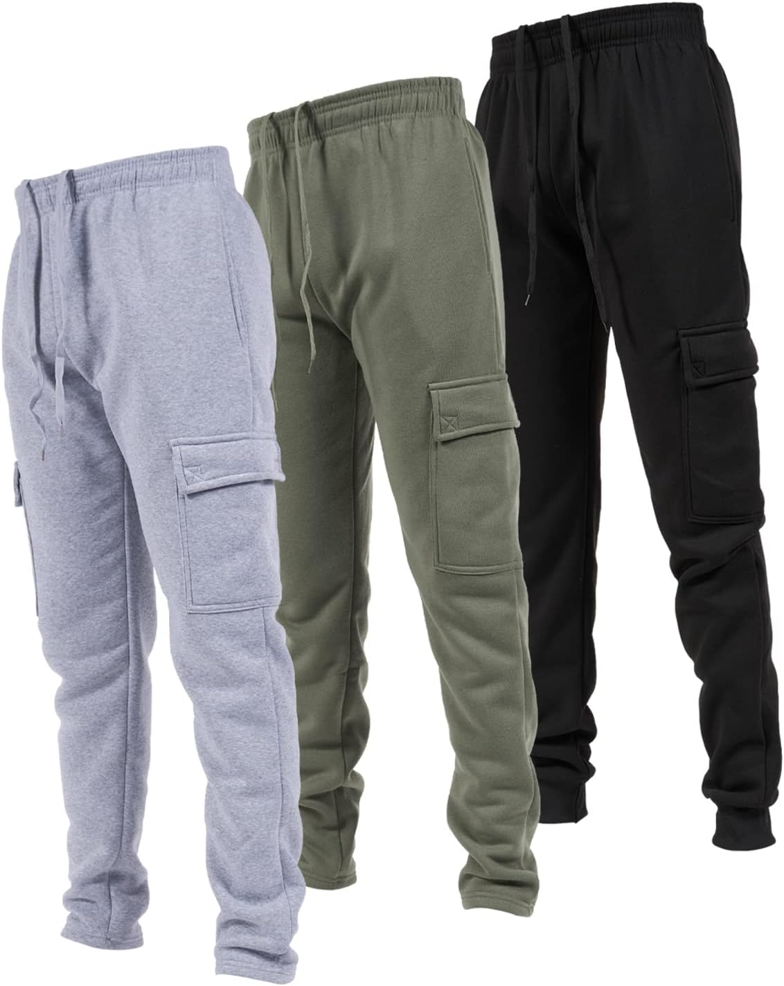 Ultra Performance 3 Pack Mens Open Bottom Sweatpants with Pockets, Casual Sweatpants for Men - Image 10