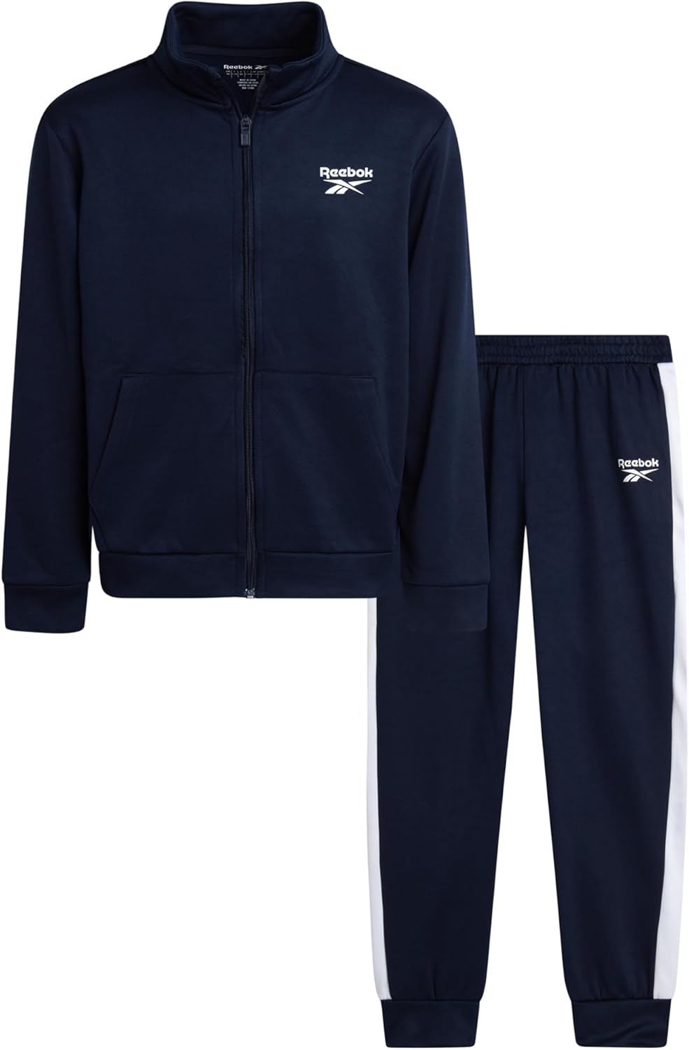 Reebok Boys Tracksuit Set - 2 Piece Athletic Tricot Fleece Lined Zip Up Jacket and Boys Sweatpants for Toddlers & Big Boys - Image 8