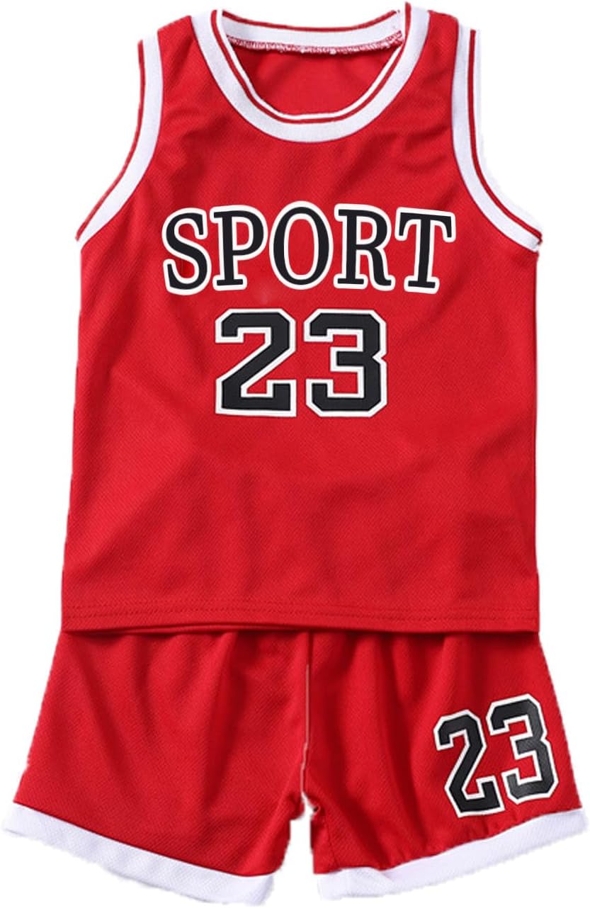 Toddler Baby Boys Basketball Jersey Outfit Toddler Kids Sports Shorts Set Summer Clothes Tank Top Track Shorts - Image 2