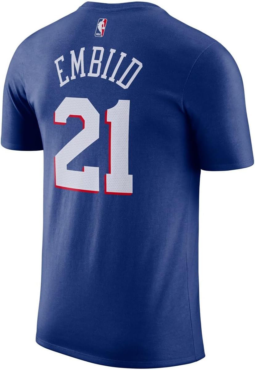 Joel Embiid Philadelphia 76ers NBA Kids Youth 4-20 Blue Icon Edition Performance Jersey T-Shirt - Image 3