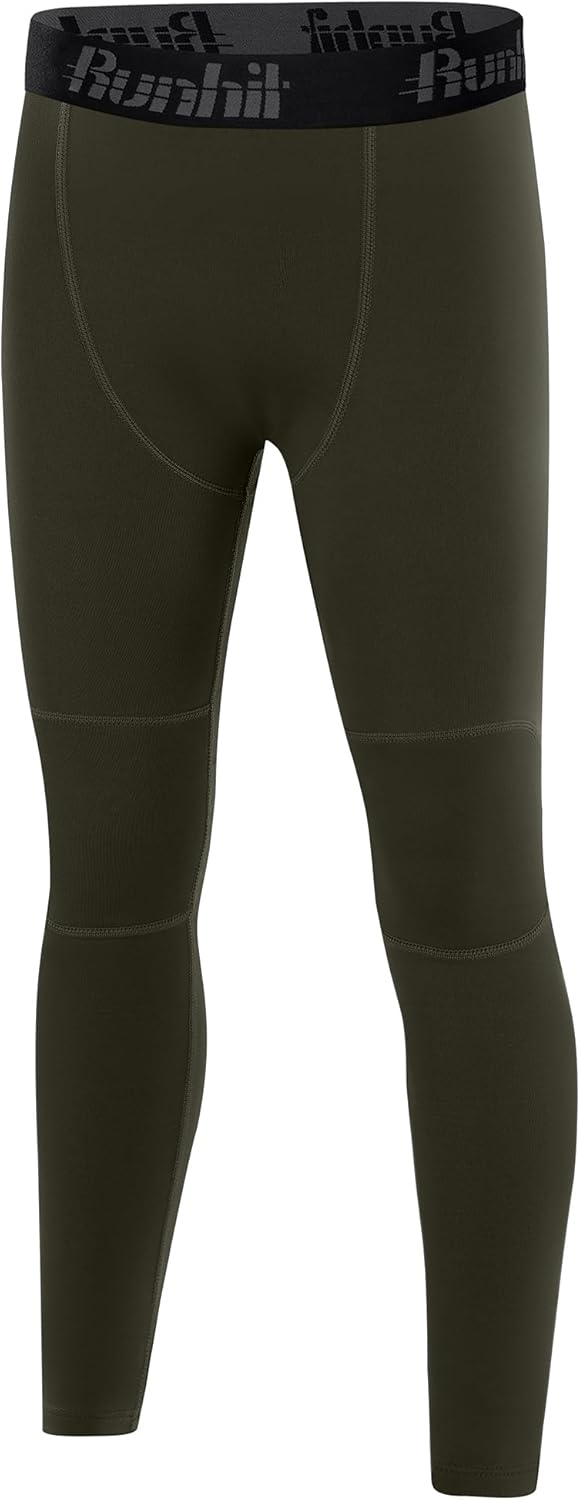 Runhit Boys Compression Leggings Fleece Lined - Youth Sports Tights Kids Thermal Base Layer Pants Cold Weather Gear - Image 7