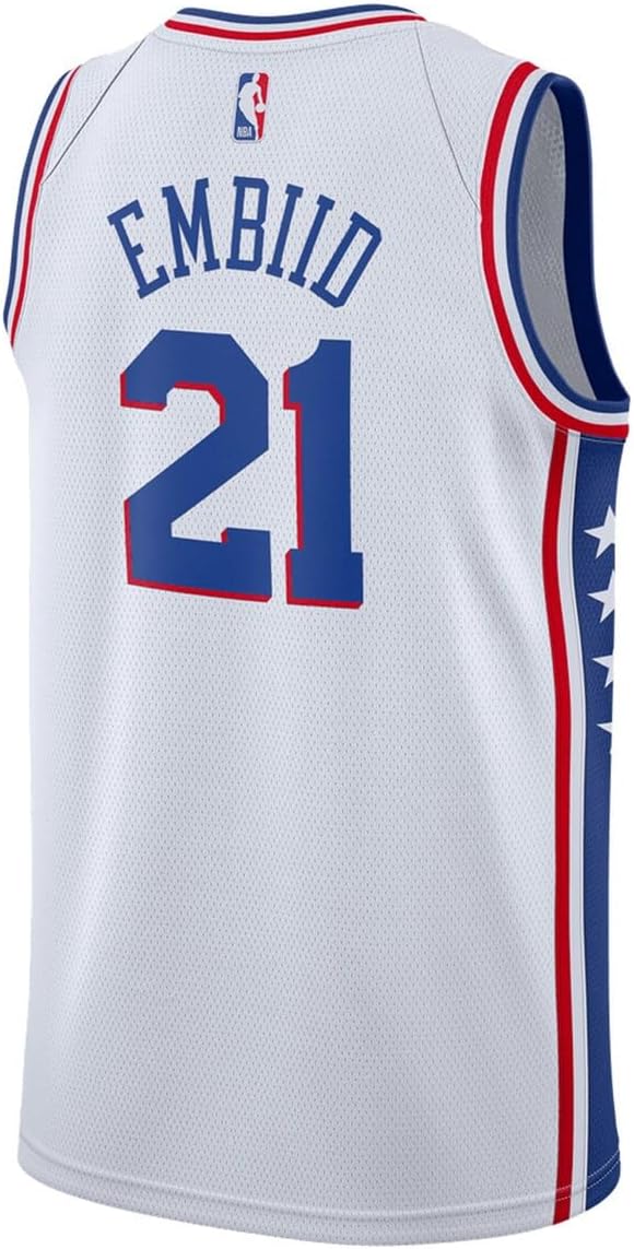 Outerstuff Joel Embiid Philadelphia 76ers NBA Kids Youth 8-20 Association Edition White Swingman Jersey - Image 3