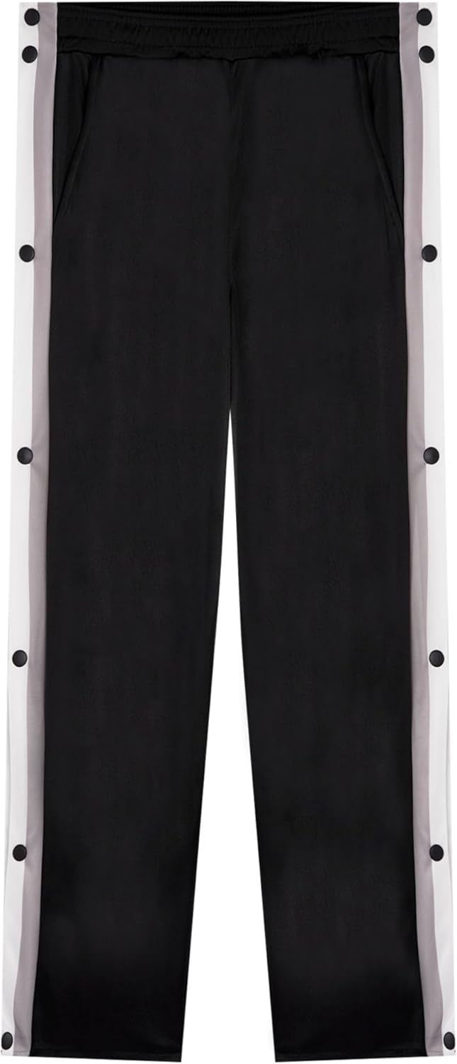 TiaoBug Kids Boys Girls Tear Away Basketball Pants Post Surgery Button Elastic Waist Pants with Pockets - Image 4