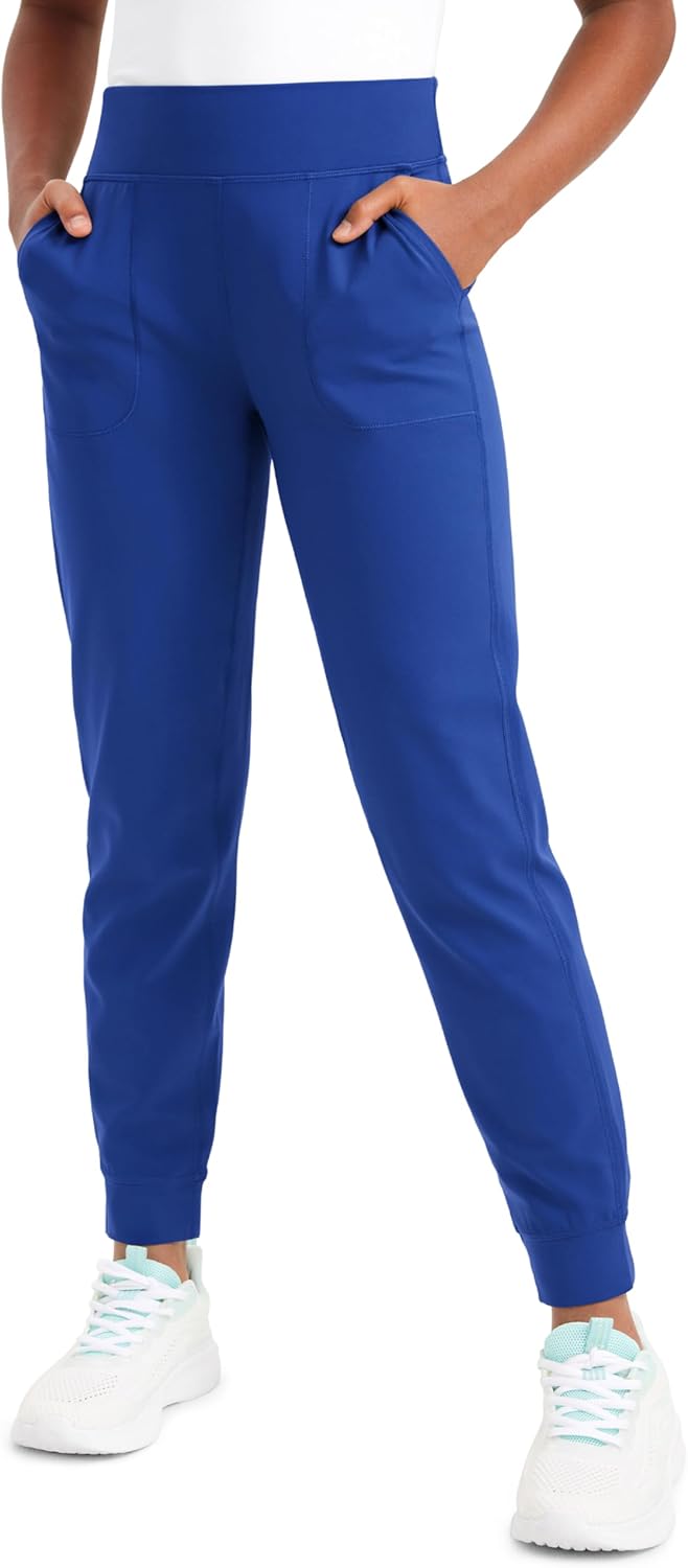 CRZ YOGA Butterlift Girls Joggers with Pockets - Athletic Active Casual Lounge Running Pants for Kids Teen Soft