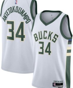 Giannis Antetokounmpo Milwaukee Bucks NBA Kids Youth 8-20 White Association Edition Swingman Jersey