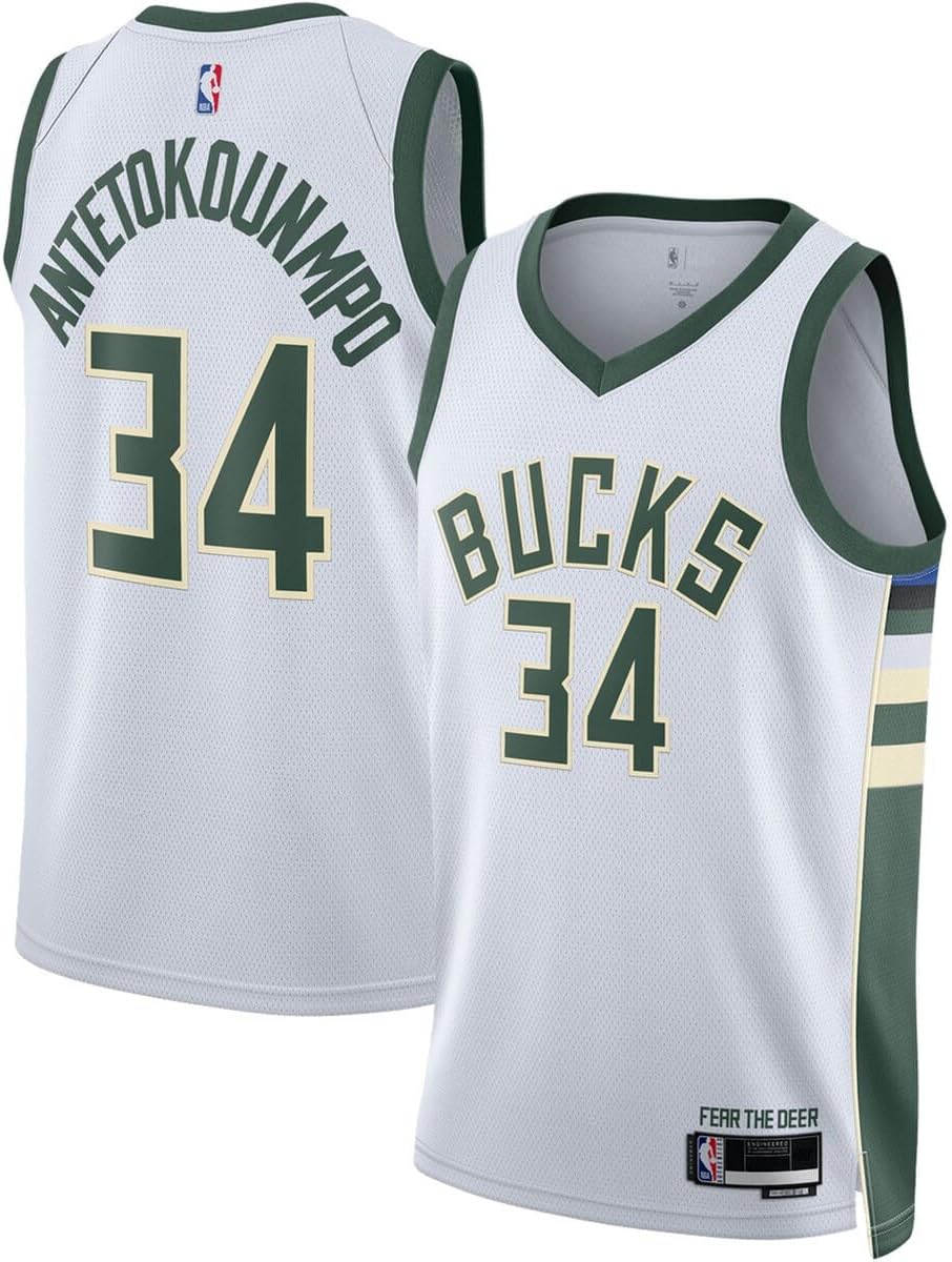 Giannis Antetokounmpo Milwaukee Bucks NBA Kids Youth 8-20 White Association Edition Swingman Jersey
