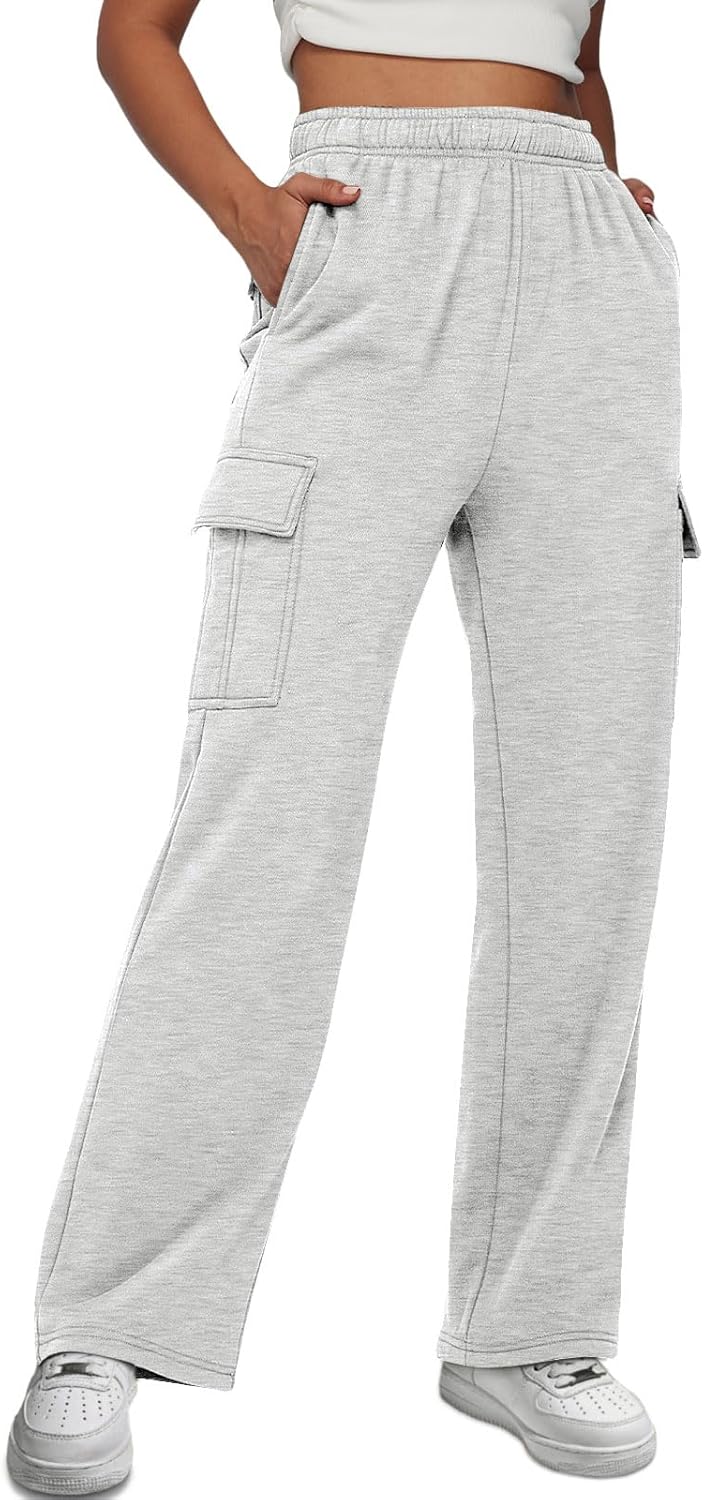 AUTOMET Womens Cargo Sweatpants Baggy Fleece High Waisted Joggers Sweat Pants Athletic Pants - Image 12