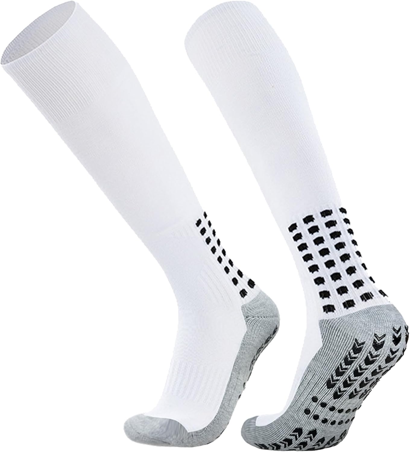 Vegove 6 Pairs Men's Cushioned Soccer Socks with Grip, Non Slip Sports Socks, Knee High Compression Basketball Stockings - Image 2