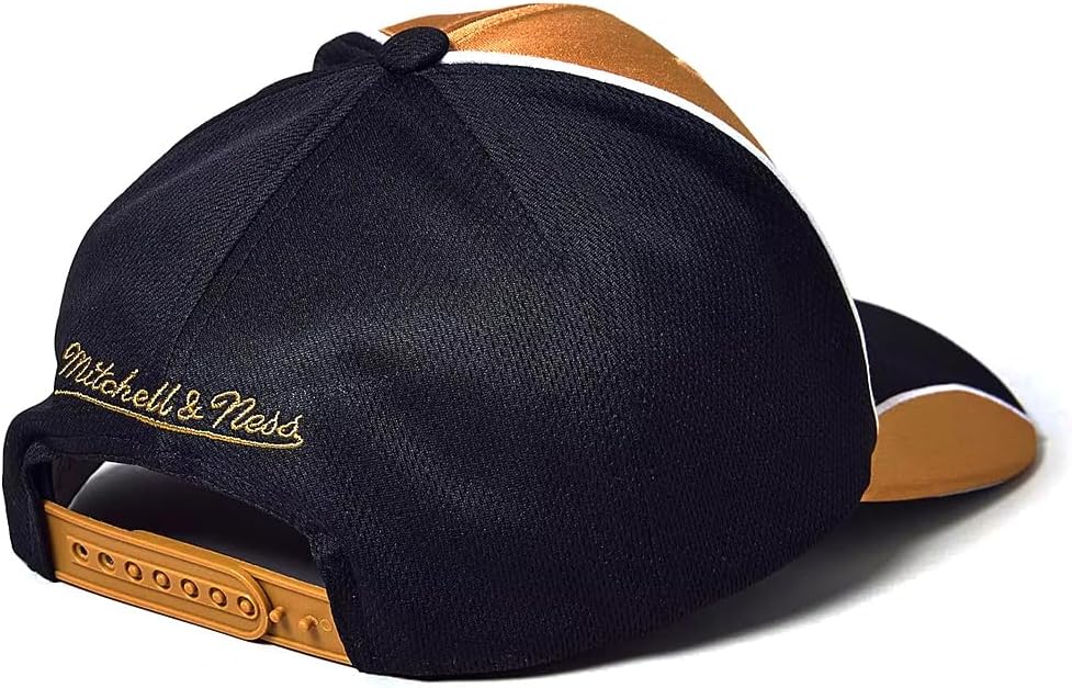 Mitchell & Ness Philadelphia 76ers NBA Jersey Snapback Cap, Adjustable Hat Gold Black - Image 2