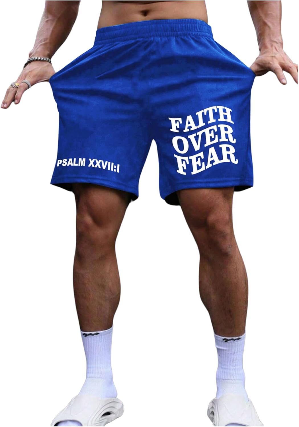 SOLY HUX Men's Graphic Shorts High Waist Elastic Casual Workout Athletic Gym Summer y2k Shorts