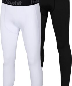 Runhit Boys Compression Leggings,Youth Athletic Tights Basketball Compression Pants,Boys Base Layer Pants Sports Legging