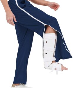Mens Post Surgery Tearway Pants 2 Side Zippers Basketball Pants Sweatpants