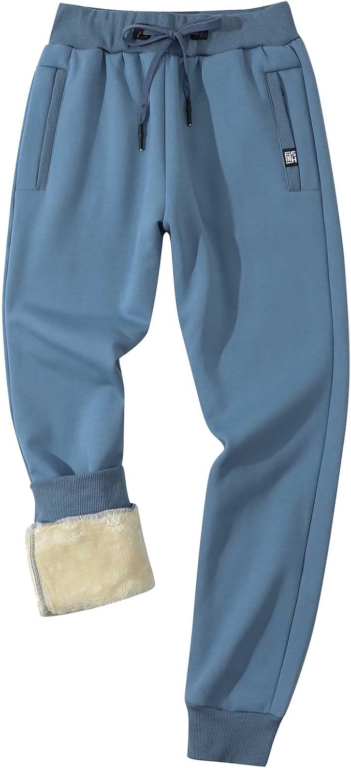 Gihuo Men's Sherpa Lined Athletic Sweatpants Winter Warm Track Pants - Image 11
