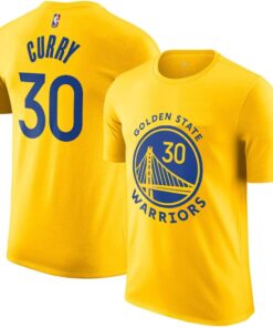 Stephen Curry Golden State Warriors NBA Kids Youth 8-20 Yellow Gold Statement Edition Performance Jersey T-Shirt