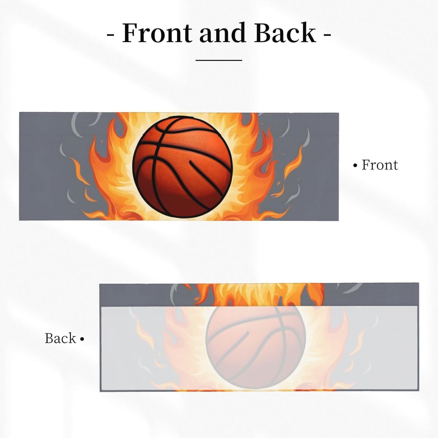 Short Curtains with Valance Rod 54x18in Basketball On Fire Printing for Kitchen, Bathroom, bedroom, Studio, Fits Most Standard or Decorative Curtain Rods - Image 2