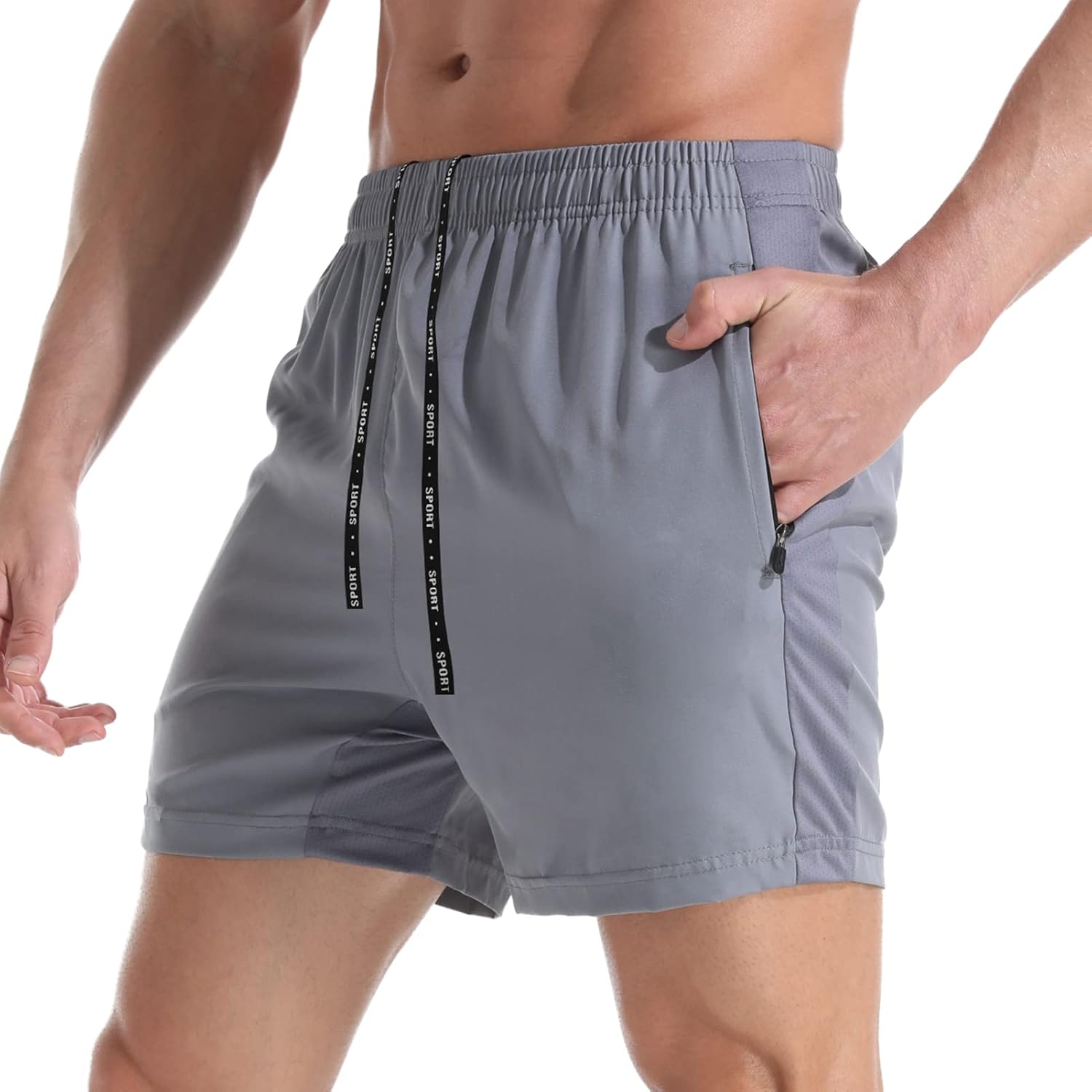 VPOS Gym Shorts for Men 5 Inch - Lightweight Mens Athletic Shorts Quick Dry Workout Running Shorts with Zipper Pockets - Image 9