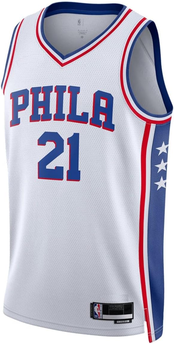 Outerstuff Joel Embiid Philadelphia 76ers NBA Kids Youth 8-20 Association Edition White Swingman Jersey - Image 2