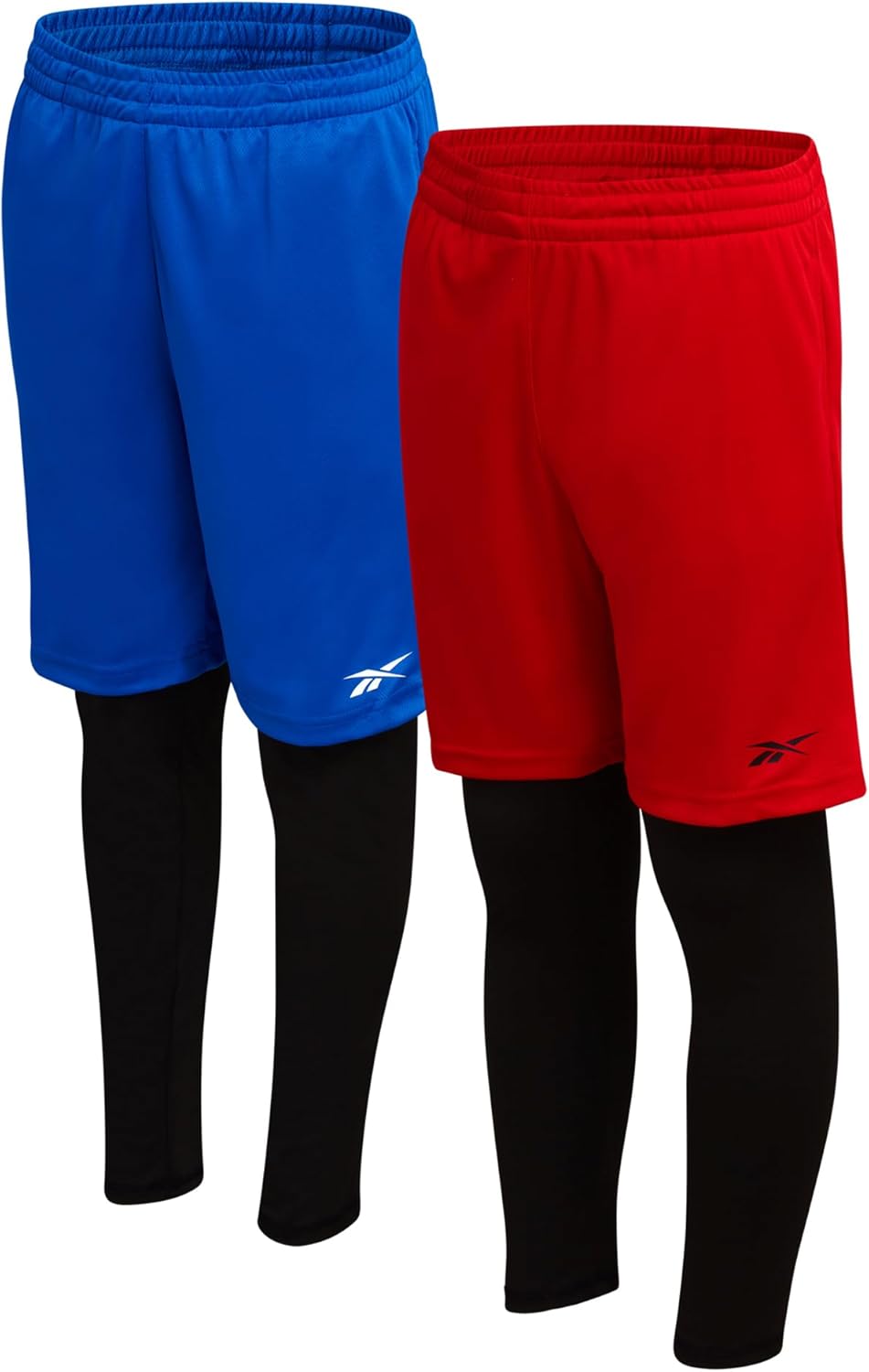 Reebok Boys Basketball Shorts - 2 Pack 2-in-1 Boys Athletic Shorts for Running with Compression Leggings Pockets & Drawstring - Image 8