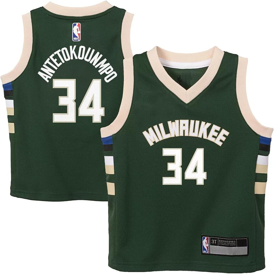 Giannis Antetokounmpo Milwaukee Bucks NBA Toddler Boys 2-4 Green Icon Edition Player Jersey - Image 5