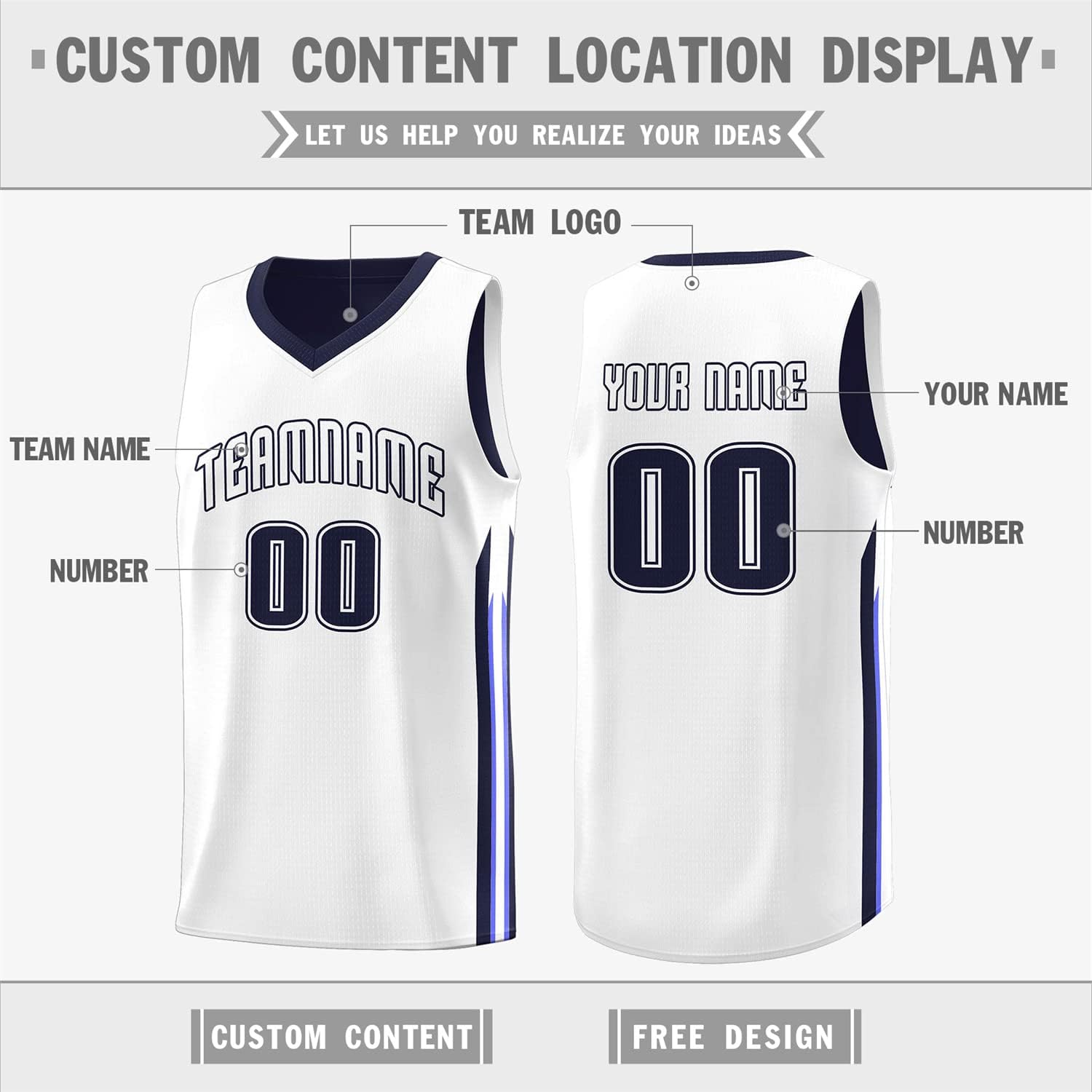 Custom Reversible Basketball Jersey - Personalize Team Uniform Design Your Own Name & Number for Men/Youth - Image 3