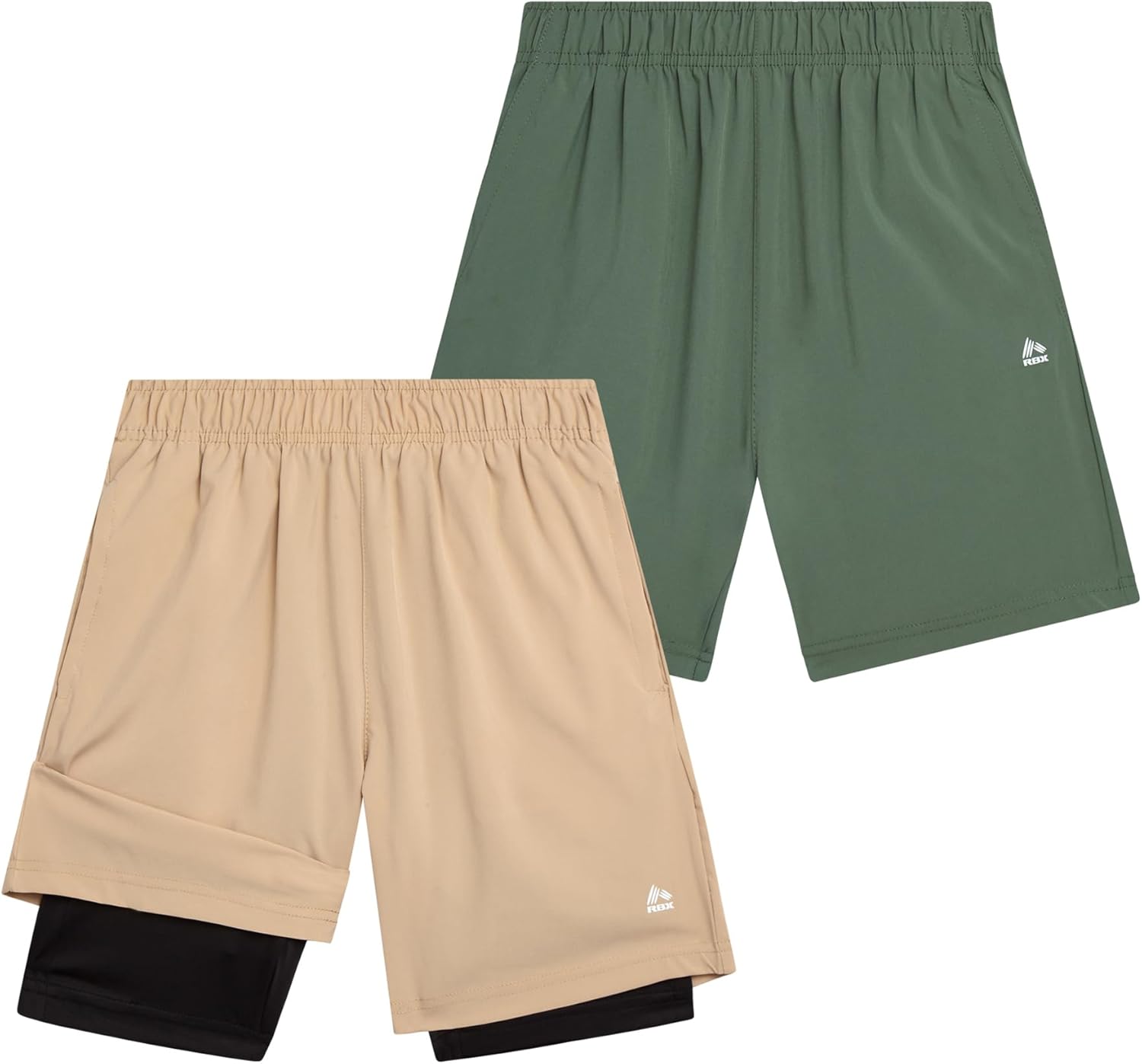 RBX Boys Shorts - 2 Pack Basketball Shorts with Compression Liner and Pockets - Gym and Running Boys Athletic Shorts (8-16) - Image 7
