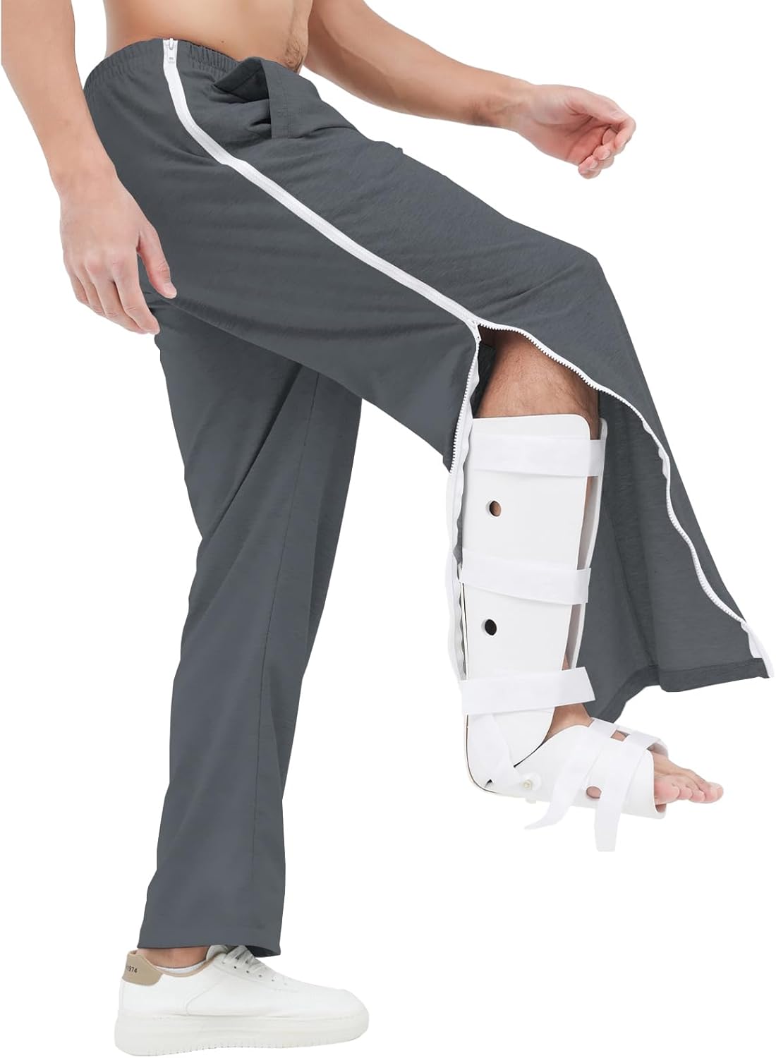 Mens Post Surgery Tearway Pants 2 Side Zippers Basketball Pants Sweatpants - Image 9