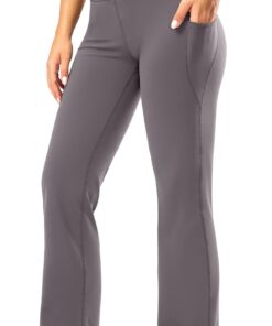 28"/30"/32"/34" Inseam Women's Bootcut Yoga Pants Long Bootleg High-Waisted Flare Pants with Pockets